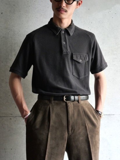 Engineered Garments Shirt-collar Black Polo Shirt