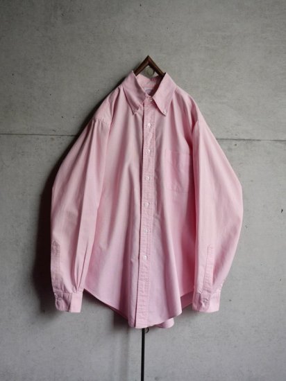 1980's Vintage BrooksBrothers Shirt / Pink Cotton Oxford, Polo-collar
