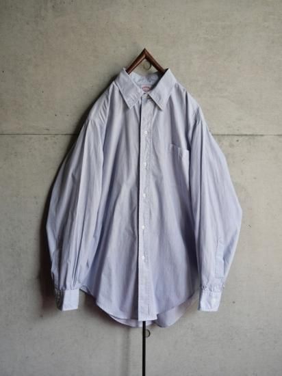 1970's Vintage BrooksBrothers Shirt / Blue&White Stripe Broad, Shirt-collar