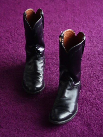 1980's Vintage LUCCHSE Western Boots BLACK