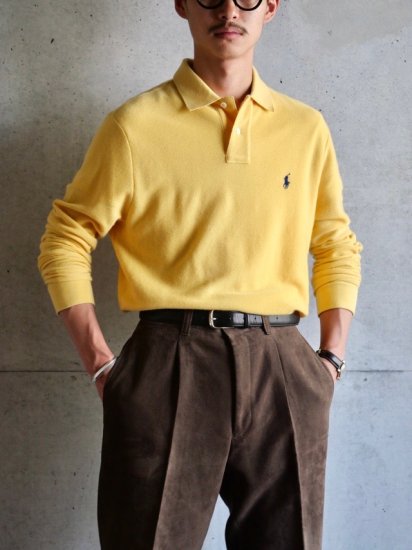 00's RalphLauren "100% Cashmere" Polo Shirt / Yellow