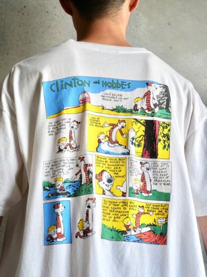 1993's Vintage Printed T-shirt
"CLINTON & HOBBES" / Made in USA.