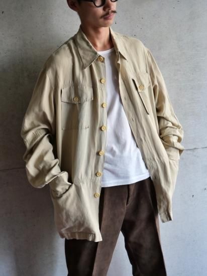 1990's Vintage BUGATCHI
Linen&Silk? Half Summer Jacket