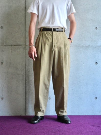 1990's STEEL SPORT Linen&Cotton 3tucks Trousers