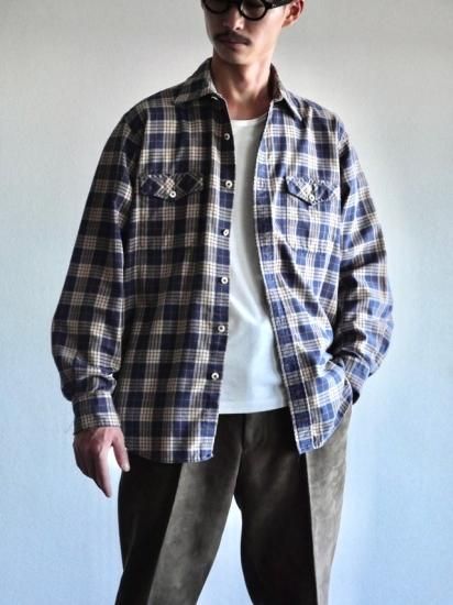 1980~90's Vintage L.L.Bean
Cotton Flannel Herringbone Check Shirt