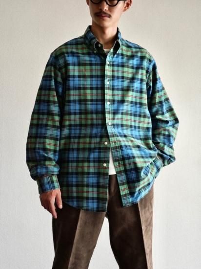 00's RalphLauren Cotton Oxford Check B.D.Shirt