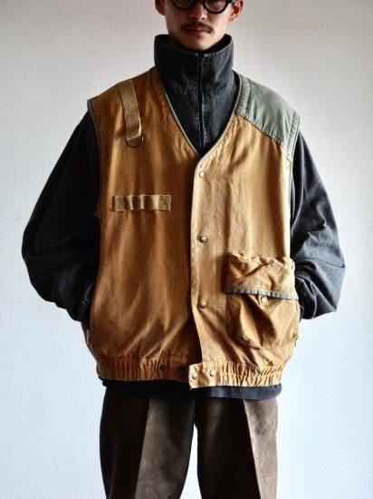 1990's Vintage Game Vest "Ramie&Cotton Duck Cloth"