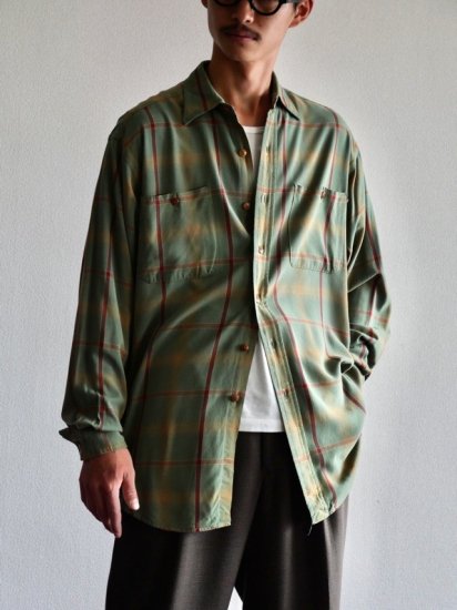 1990's Vintage RalphLauren
Rayon Check Shirt / Made in Canada.