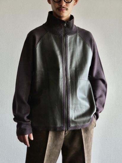 1990's Vintage Leather&Knit Drivers Jacket