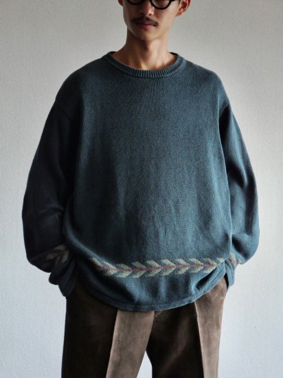 Late1990~early00's Vintage
"THE TERRITORY AHEAD" Ramie&Cotton Knit Sweater
