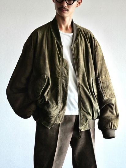 1980's Vintage Lamb-suede Bomber Jacket