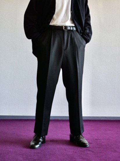 1980~90's Vintage Black Gabardine Trousers