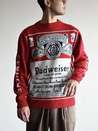 1970~80's Vintage Budwiser Design 
Jacquard Knit Sweater