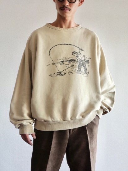 1990's Vintage Printed SweatShirt "Fisherman"
