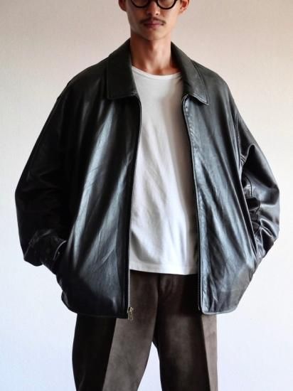 1990's Vintage Black Lambs Leather Blouson & Liner