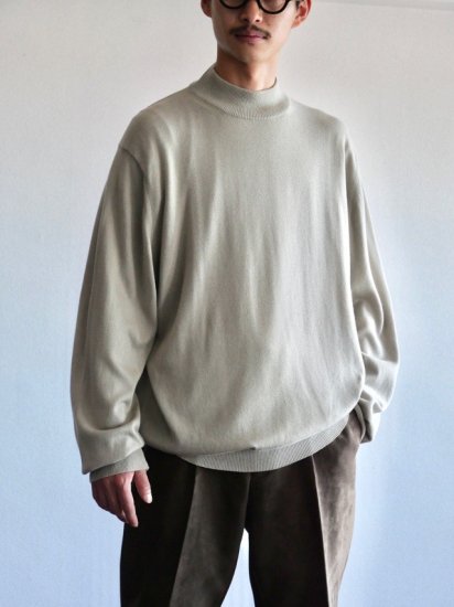 1990's Vintage "PRONTO UOMO" Mock-neck Knit Sweaters / Gray