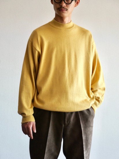 1990's Vintage "WOLSEY" Mock-neck Knit Sweaters / Yellow