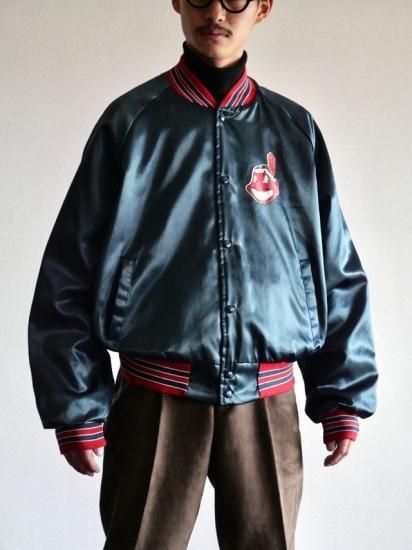 1980's Vintage INDIANS Nylon Stadium Blouson