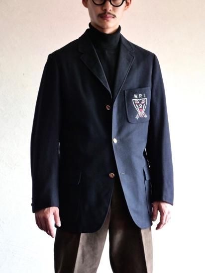 1960's Vintage W.P.I. Wool Navy Blazer "ROBERT ROLLINS BLAZERS N.Y."
