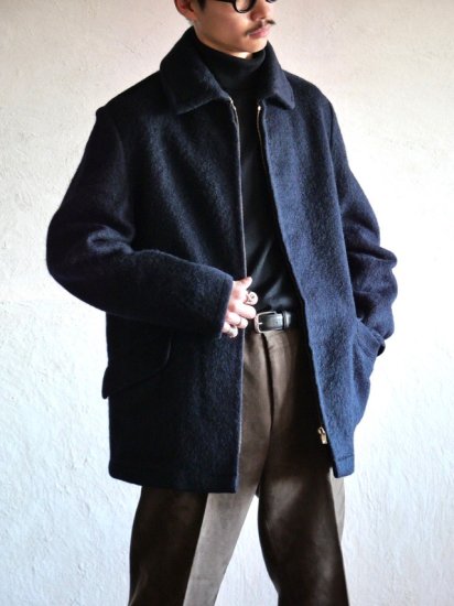 1950's Nederland Vintage "Biesot Leiden"
Boiled Wool Cloth Sports Jacket, NAVY
Good Condition&#825