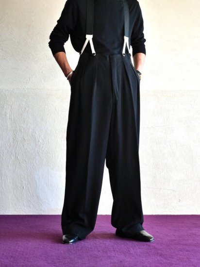 1940~50's Tailored Tuxedo Trousers / WIDE