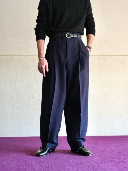 1950's Tailored Wool Trousers NAVY