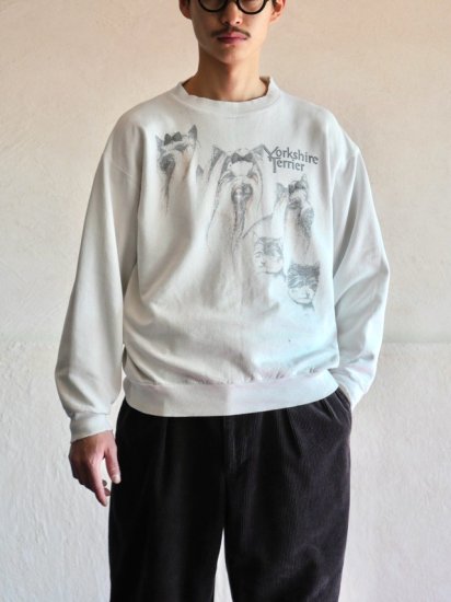 1980's Printed Sweat Shirt "YORKSHIRE TERRIER" 3ɤ(ܥ)ȻҸ2ɤ / Made in USA.