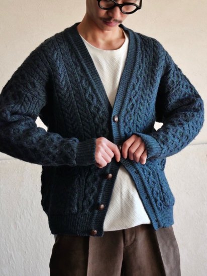 1980~90's IRISH MADE Fisherman Knit Cardigan