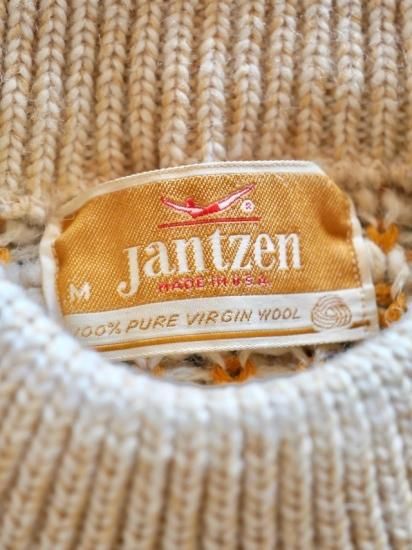 1970's JANTZEN Geometric Wool Knit Sweater - Vintage & Archive