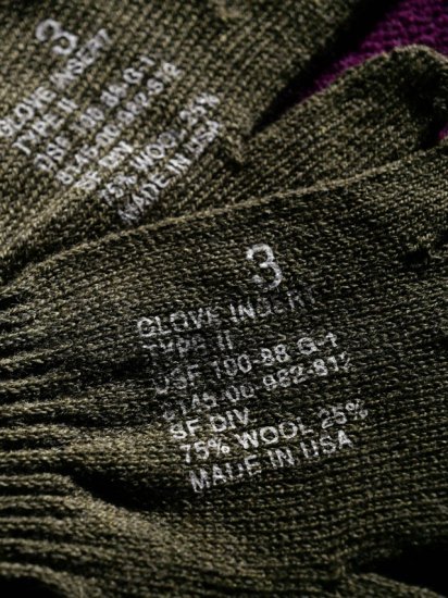 Deadstock 1980's U.S.Military Printed Wool Glovesize 3
