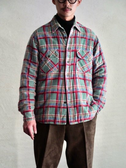 1990's Quilting Lining Cotton Flannel Shirt