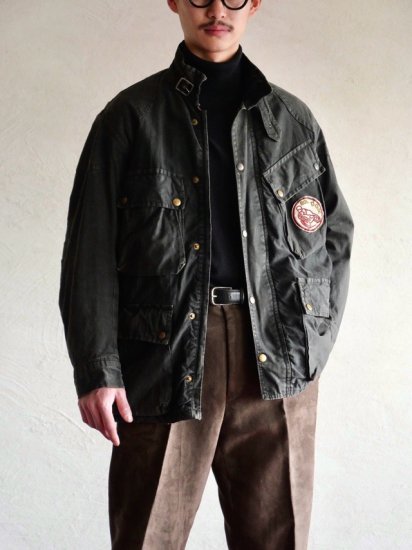 1980's SYLMAN Products Motorcycle Jacket OILED COTTON "DRILL" / Made in England.