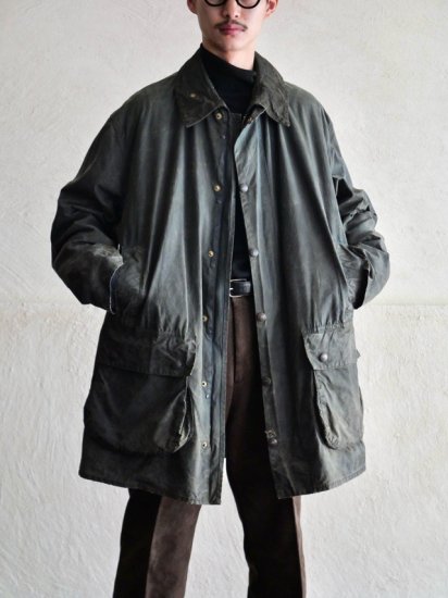 1985's Vintage Barbour BORDER Fade Navy / Made in England.