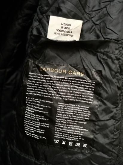 日本未発売　バブアー　インターナショナル　FOG PARKA　オイルド　L 00s Barbourバブアー INTERNATIONAL FOG PARKA キルティング