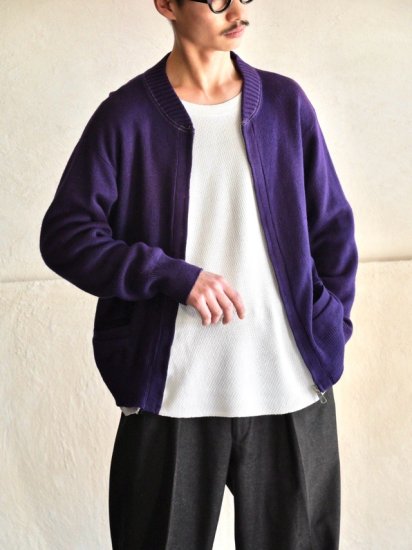 1960~70's Seaforce Zip-up Knit Jacket Purple / Made in Canada.
