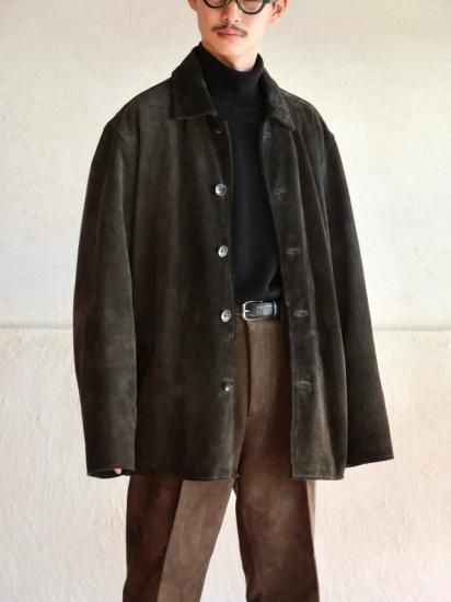 00's J.CREW Suede Half Coat BROWN