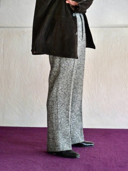 1970's Tweed Nep Wool Trousers Black&White