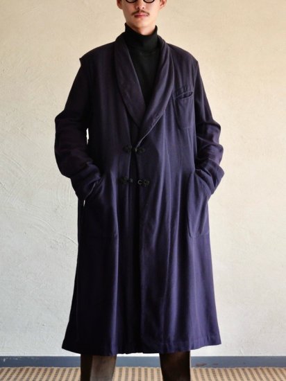 1950~60's Wool Gown Coat / Chinese Buttons