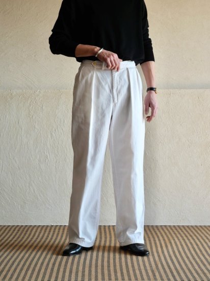 1990's USA RalphLauren Twill Trousers, Off-White