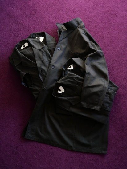 DEADSTOCK Vintage Rumanian Military Worker's Coat, BLACK / size 56- (M~L)