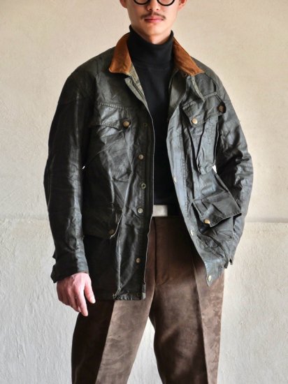 1960's Belstaff TRIALMASTER Used out Waxed JKT / Red Sammy Miller & Grid Corduroy Inside Collar