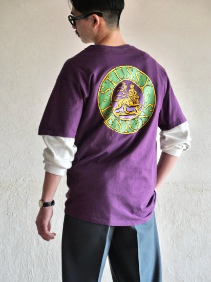STUSSY Printed T-shirt, Purple / Made in Mexico.