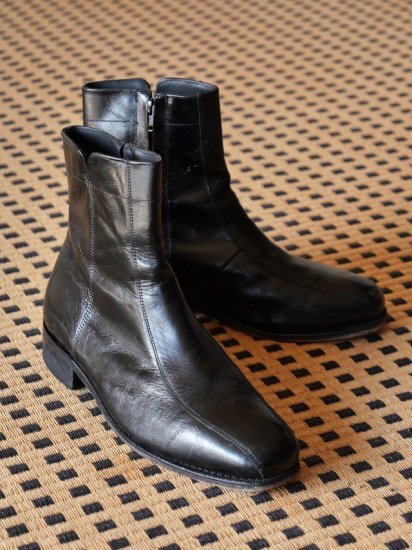 00's FLORSHEIM Leather Ankle-Boots, BLACK