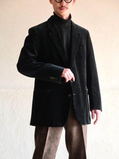 1980's CalvinClein Velvet Tailord Jacket, Black / Made in France.