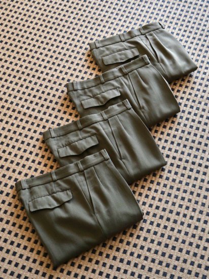 DEADSTOCK 1980~90's Vintage Dutch Military 2tuck Trousers