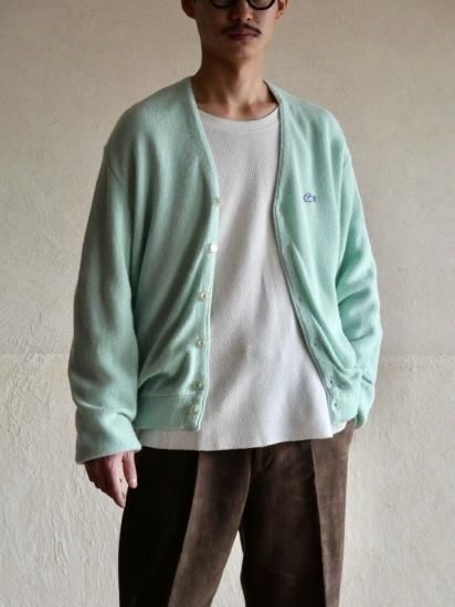 1980's Vintage LACOSTE Acrylic Knit Cardigan / MintGreen