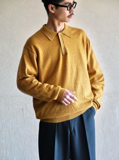00's Jos.A.Bank Knit Polo Shirt, Yellow