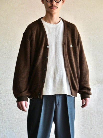 1970's LACOSTE Vintage Knit Cardigan, Brown