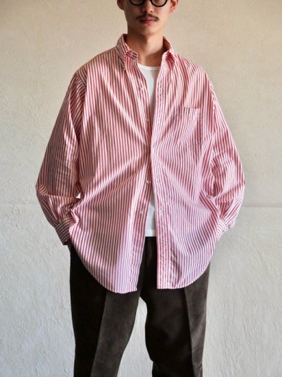 1970's Vintage BrooksBrothers Polo-collar Broad Shirt, "6buttons" Made in USA.