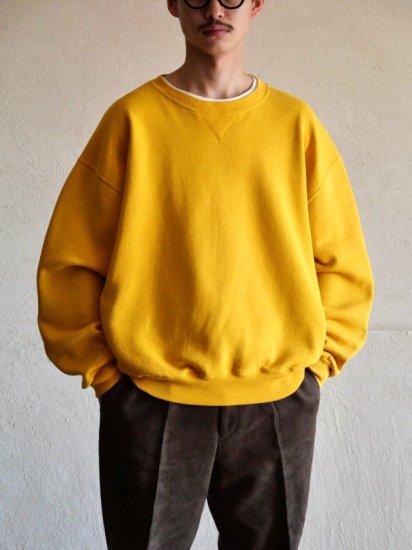 1990's Russell Front-Gusset Sweat Shirt, Yellow